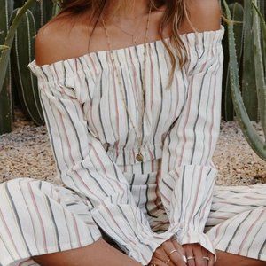 NWT Billabong Off The Shoulder Puffy Sleeve Top